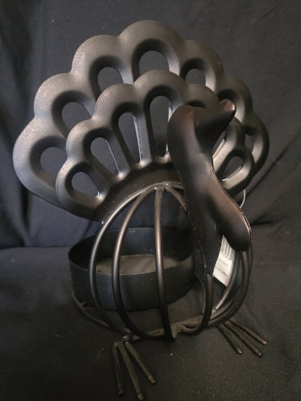 Yankee Candle Metal Turkey Candle Holder NWT Matte Black Thanksgiving Fall Decor - Picture 4 of 7